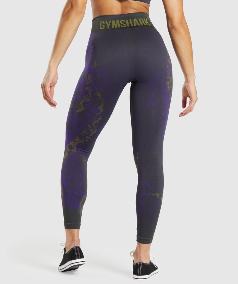 Women's Gymshark Wtflex Seamless Leggings Purple | NZ 5HVOLN